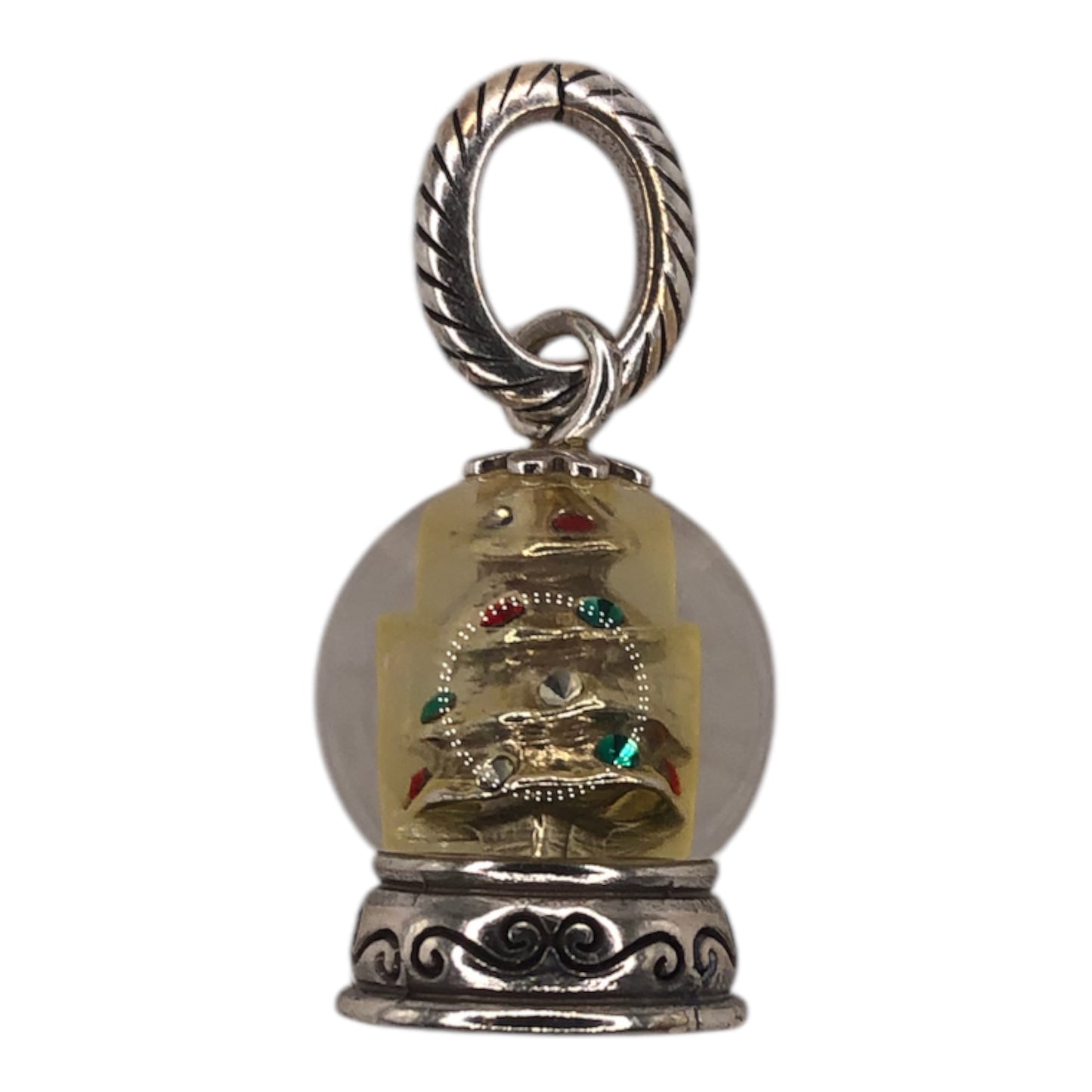 Brighton Snow Globe with Silver Christmas Tree Charm - Retired